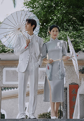 廈門旅拍|藍調新中式旗袍婚紗照